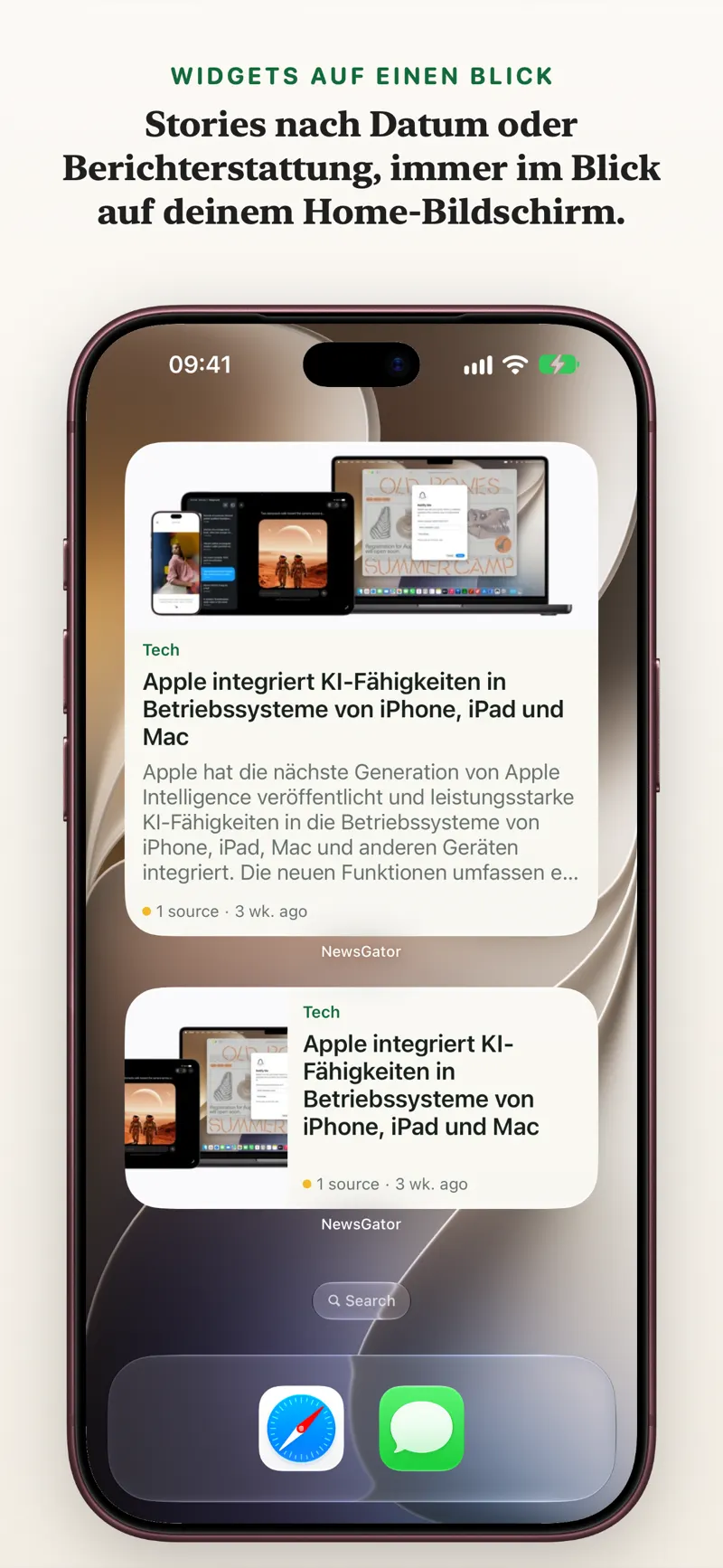 Widgets auf jedem Bildschirm
