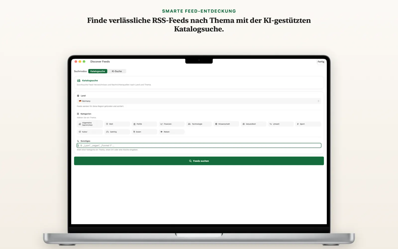 Neue Feeds entdecken