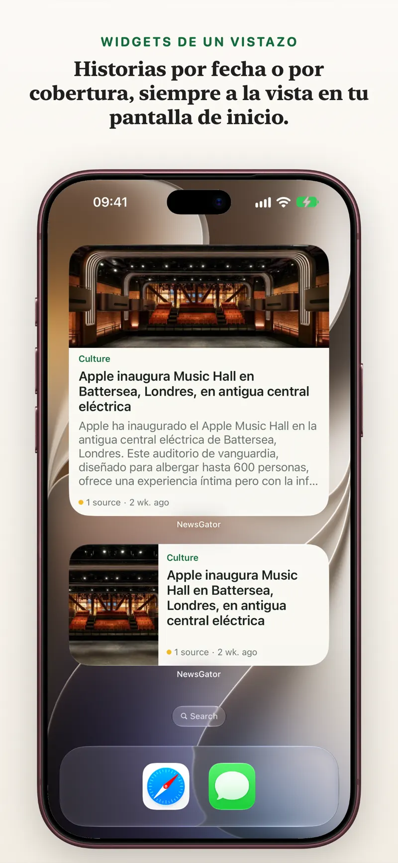 Widgets en cada pantalla