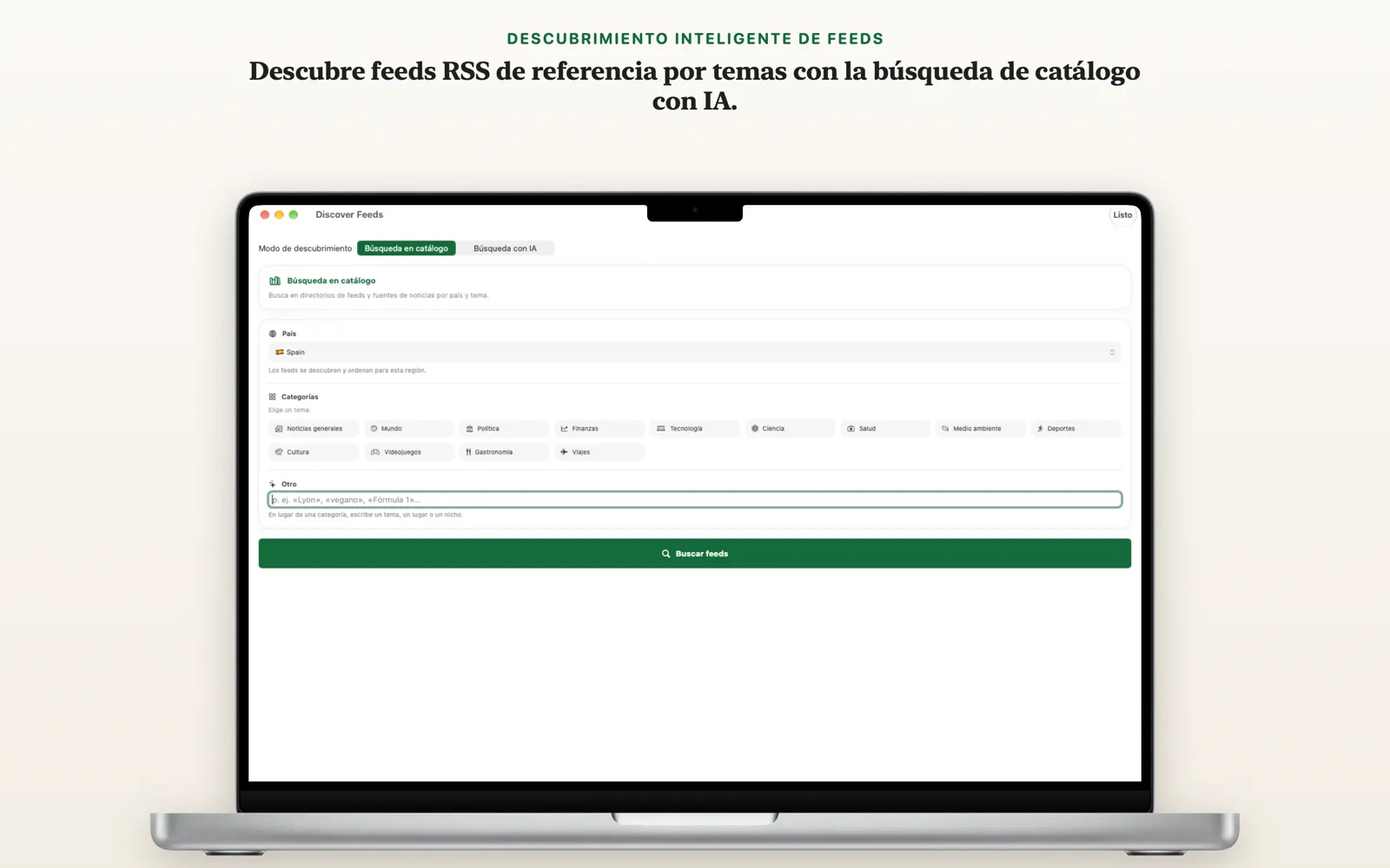 Descubre nuevos feeds