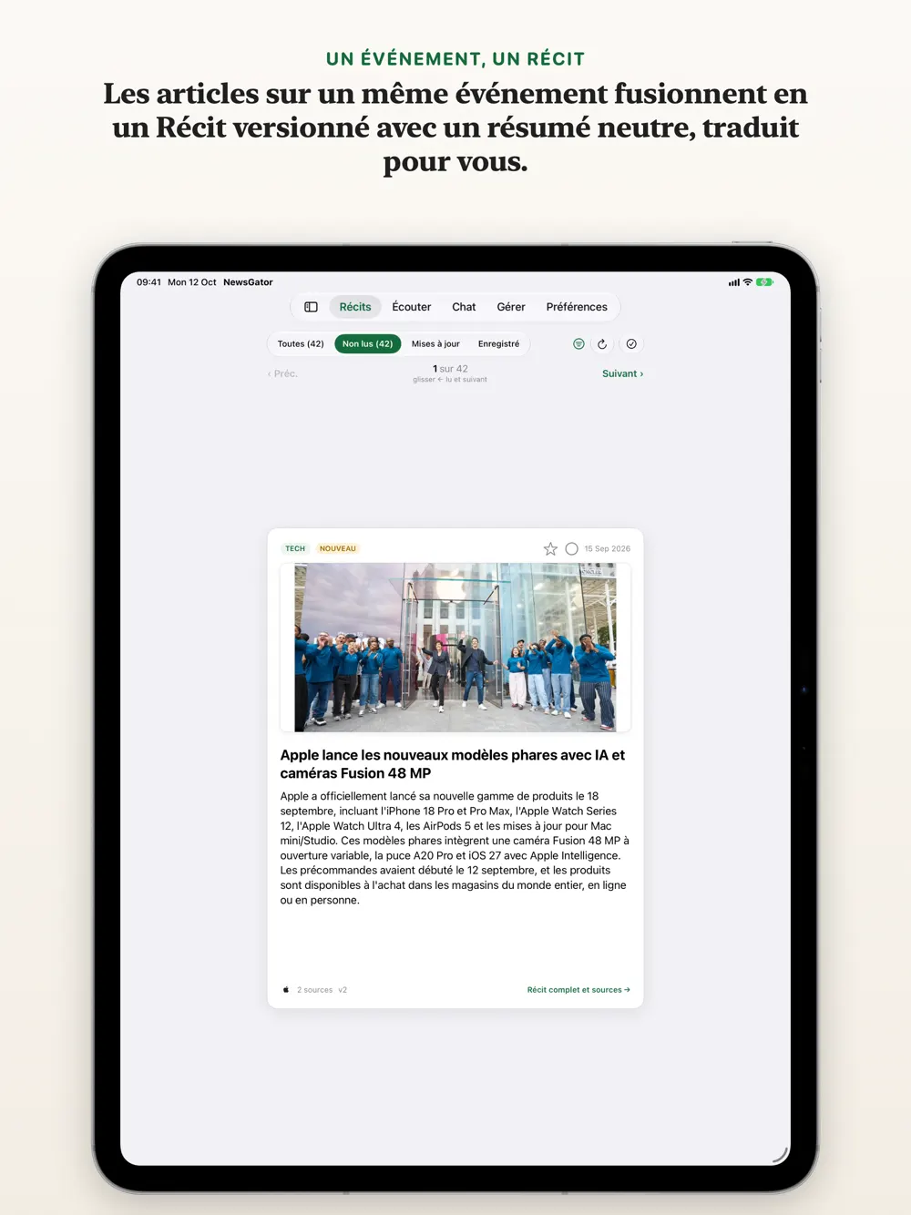Pensé pour l'iPad
