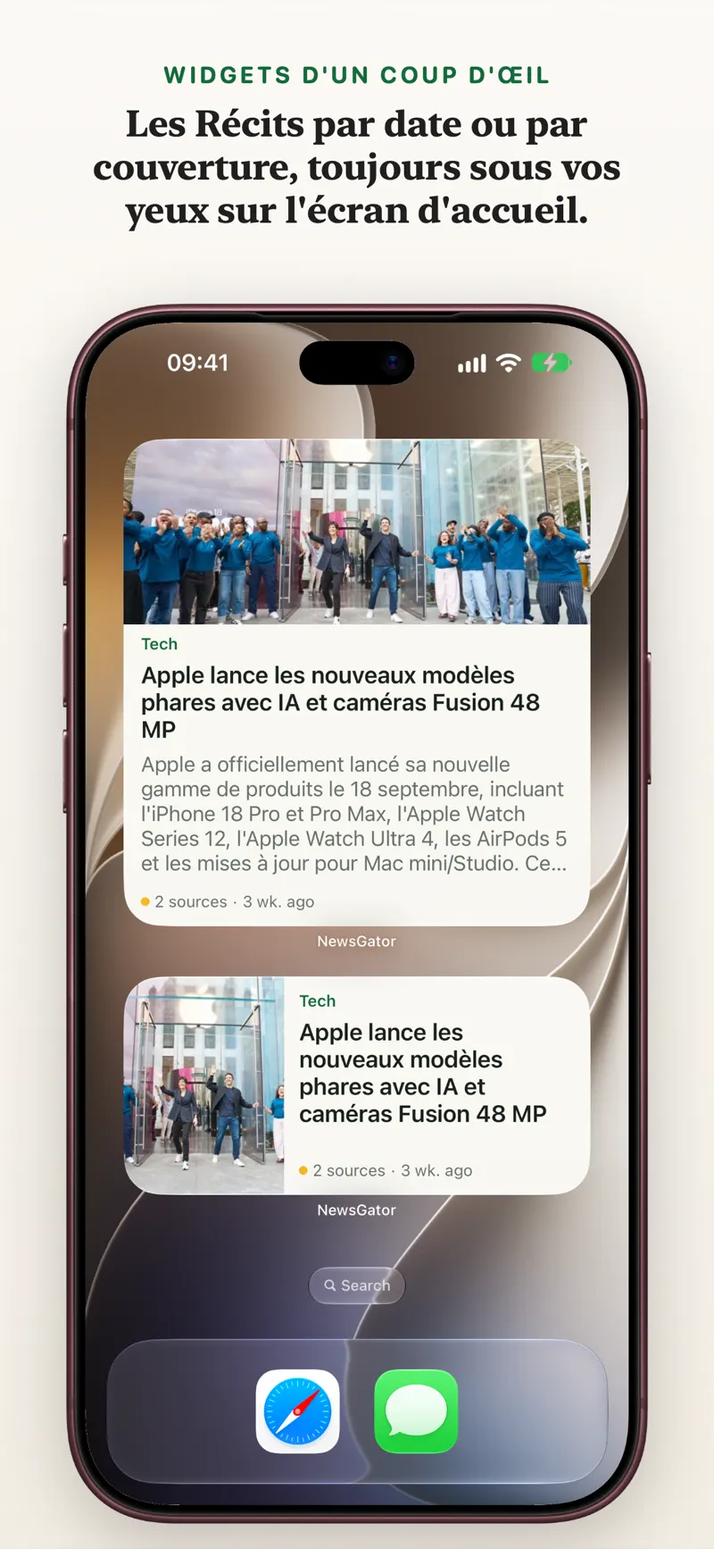 Des widgets sur chaque écran