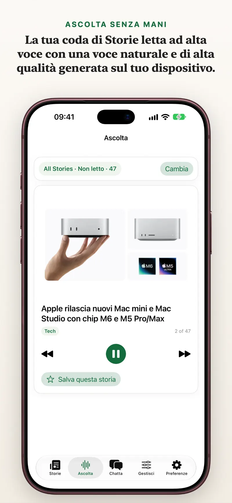 Ascolta, anche in auto